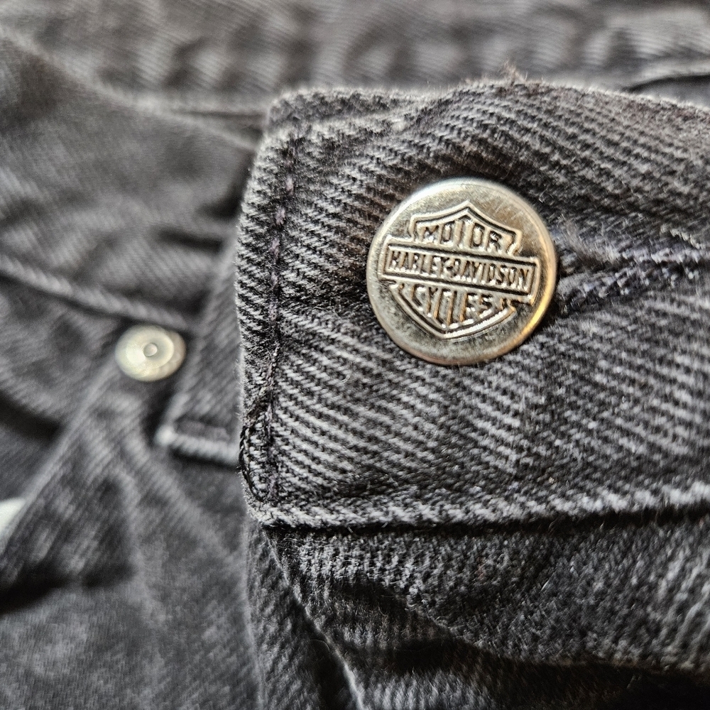 Harley Davidson Vintage Women's Classic Fit Jeans Black Size 12R - Picture 12 of 12